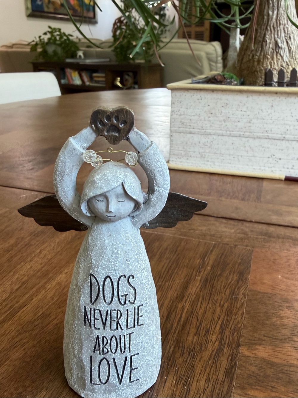 Grasslands Road Gray and Brown 'Dogs Never Lie About Love' Angel Figurine